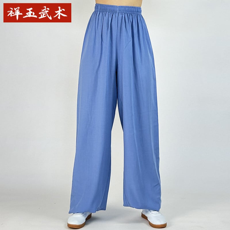 Pantaloni Tai Chi pentru femei și bărbați, material vară coton-satén, pentru exerciții matinale, spectacole și antrenament de arte marțiale, purtare acasă, stil lantern