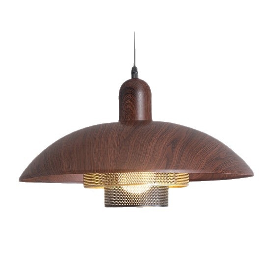 Lustre za blagovaonicu s kreativnim retro drvenim završetkom, industrijski stil, za restorane s hot pot, novi model 2025, komercijalno rasvjetno tijelo s jednim glavom