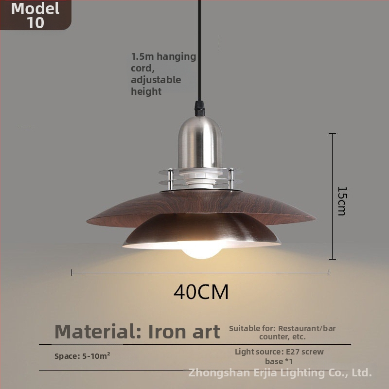 Lustre za blagovaonicu s kreativnim retro drvenim završetkom, industrijski stil, za restorane s hot pot, novi model 2025, komercijalno rasvjetno tijelo s jednim glavom