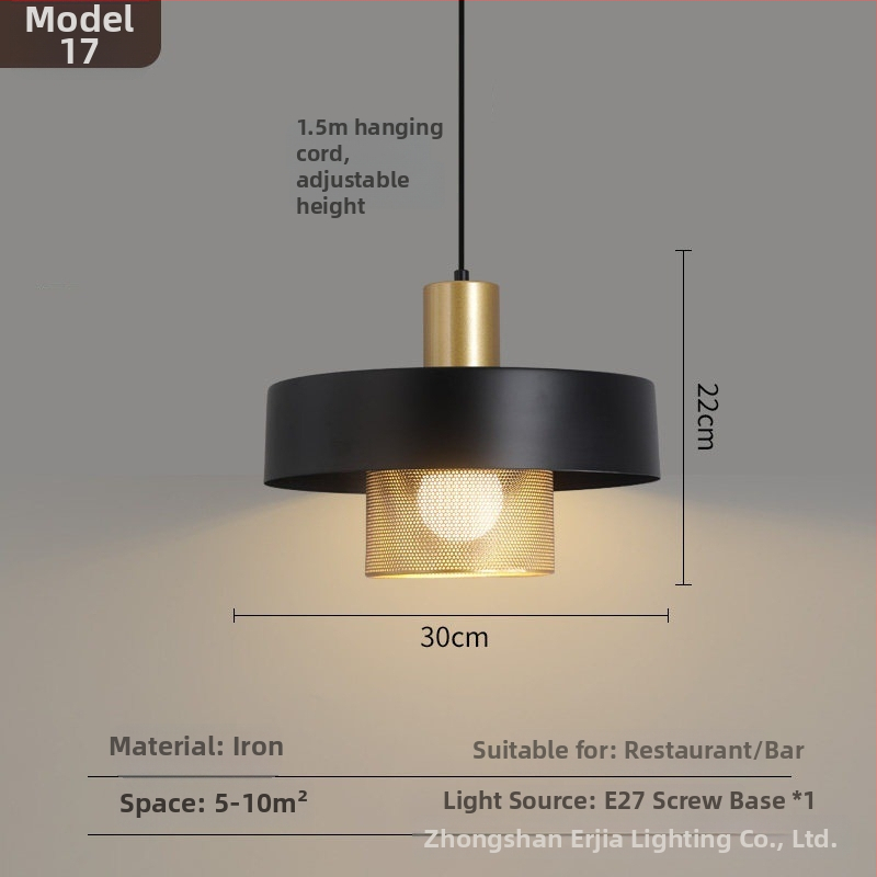 Lustre za blagovaonicu s kreativnim retro drvenim završetkom, industrijski stil, za restorane s hot pot, novi model 2025, komercijalno rasvjetno tijelo s jednim glavom