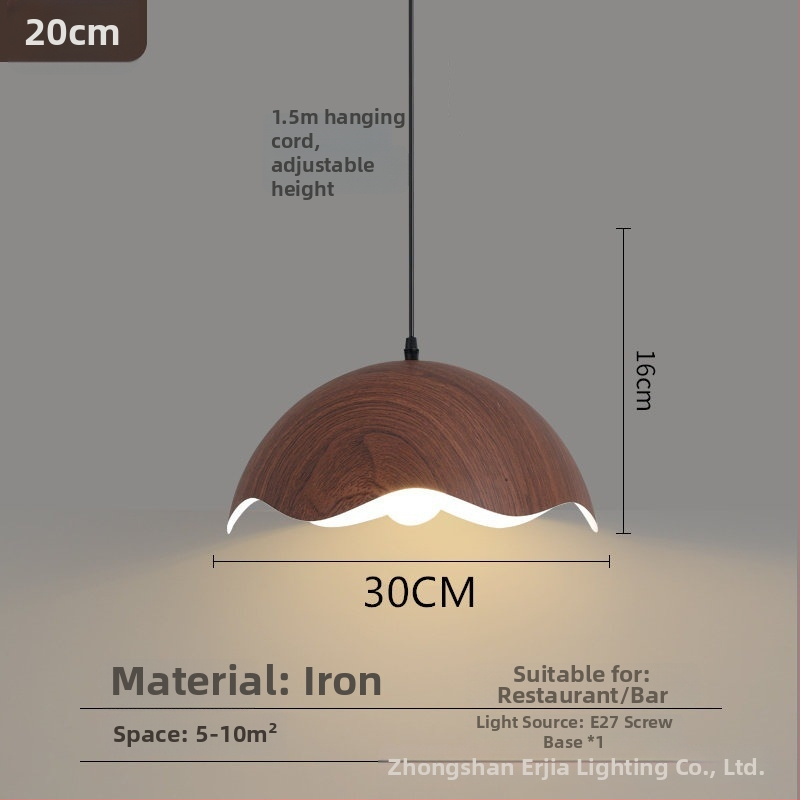 Lustre za blagovaonicu s kreativnim retro drvenim završetkom, industrijski stil, za restorane s hot pot, novi model 2025, komercijalno rasvjetno tijelo s jednim glavom