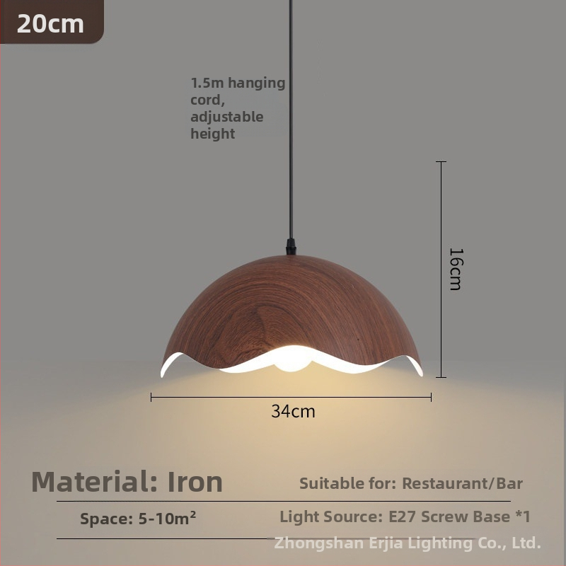 Lustre za blagovaonicu s kreativnim retro drvenim završetkom, industrijski stil, za restorane s hot pot, novi model 2025, komercijalno rasvjetno tijelo s jednim glavom