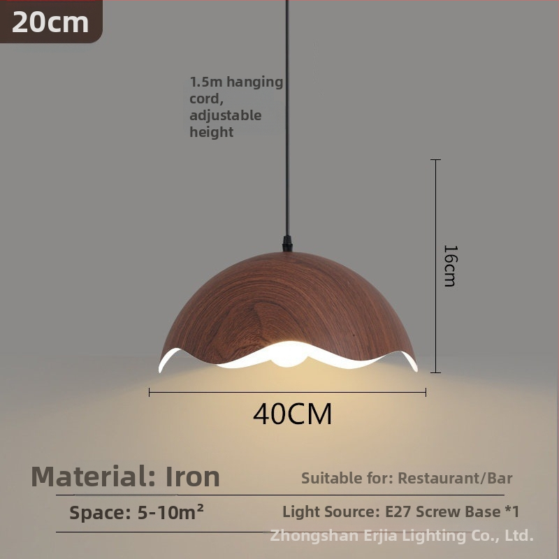 Lustre za blagovaonicu s kreativnim retro drvenim završetkom, industrijski stil, za restorane s hot pot, novi model 2025, komercijalno rasvjetno tijelo s jednim glavom