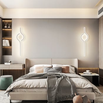 Lampa de perete minimalistă, cu aer discret de lux, pentru living și peretele de fundal, potrivită lângă televiziune, în hol și pe lângă scări; lumină caldă pentru dormitor lângă pat.