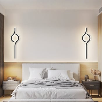 Lampa de perete minimalistă, cu aer discret de lux, pentru living și peretele de fundal, potrivită lângă televiziune, în hol și pe lângă scări; lumină caldă pentru dormitor lângă pat.