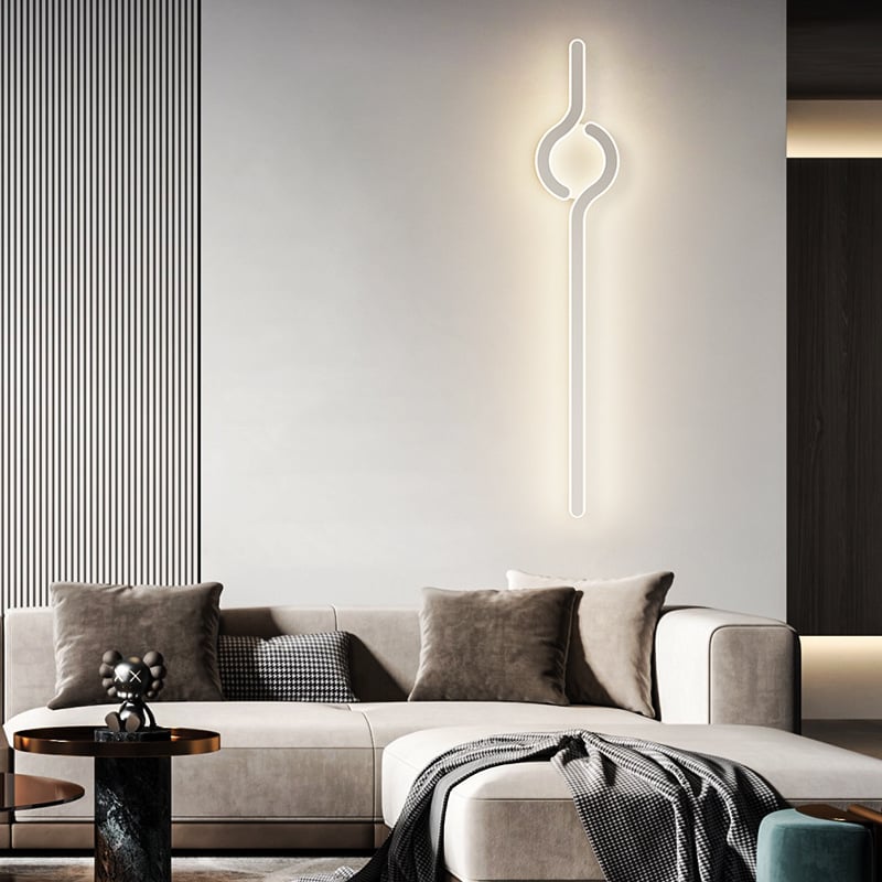 Lampa de perete minimalistă, cu aer discret de lux, pentru living și peretele de fundal, potrivită lângă televiziune, în hol și pe lângă scări; lumină caldă pentru dormitor lângă pat.