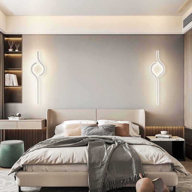Lampa de perete minimalistă, cu aer discret de lux, pentru living și peretele de fundal, potrivită lângă televiziune, în hol și pe lângă scări; lumină caldă pentru dormitor lângă pat.