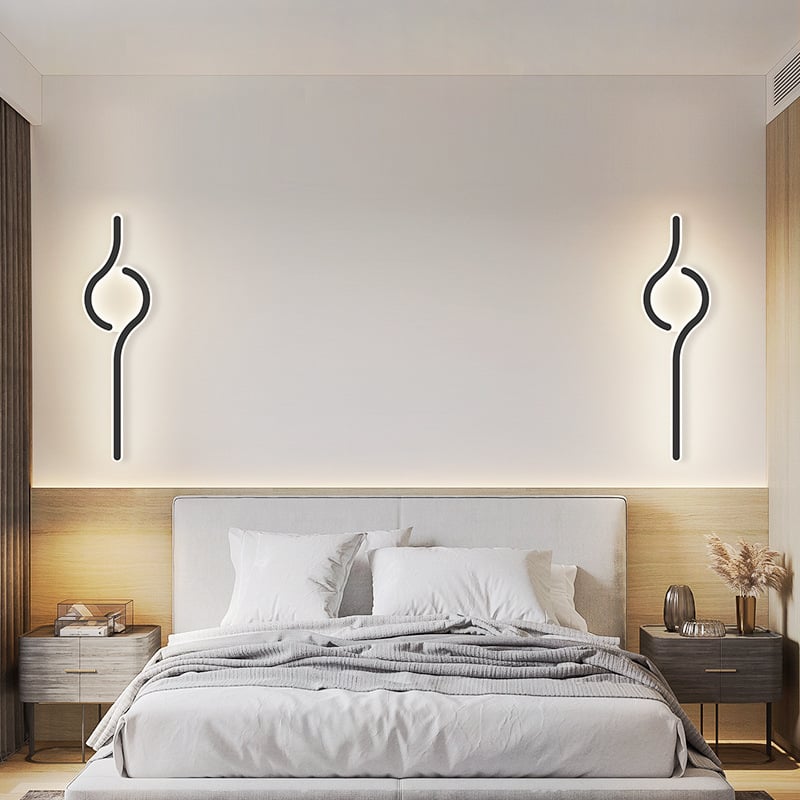 Lampa de perete minimalistă, cu aer discret de lux, pentru living și peretele de fundal, potrivită lângă televiziune, în hol și pe lângă scări; lumină caldă pentru dormitor lângă pat.