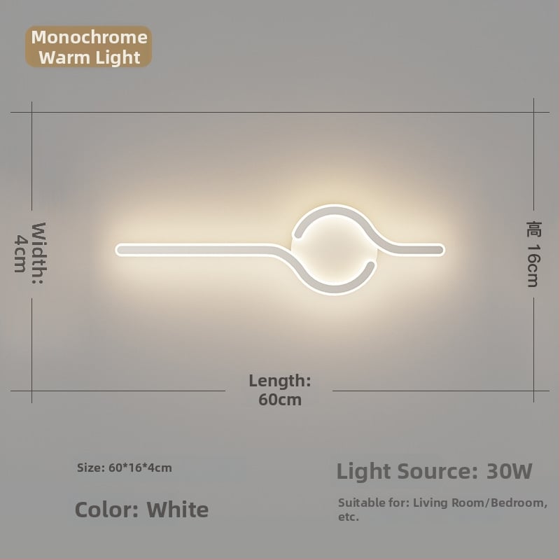Lampa de perete minimalistă, cu aer discret de lux, pentru living și peretele de fundal, potrivită lângă televiziune, în hol și pe lângă scări; lumină caldă pentru dormitor lângă pat.