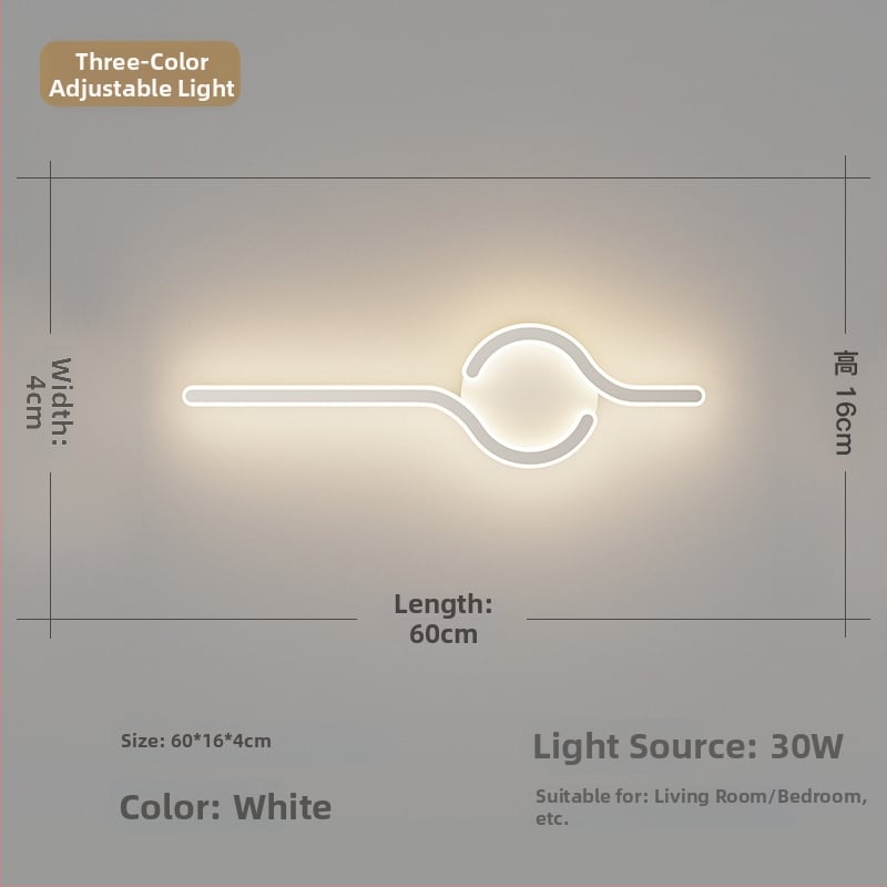 Lampa de perete minimalistă, cu aer discret de lux, pentru living și peretele de fundal, potrivită lângă televiziune, în hol și pe lângă scări; lumină caldă pentru dormitor lângă pat.