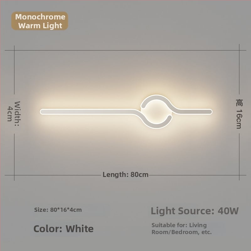 Lampa de perete minimalistă, cu aer discret de lux, pentru living și peretele de fundal, potrivită lângă televiziune, în hol și pe lângă scări; lumină caldă pentru dormitor lângă pat.