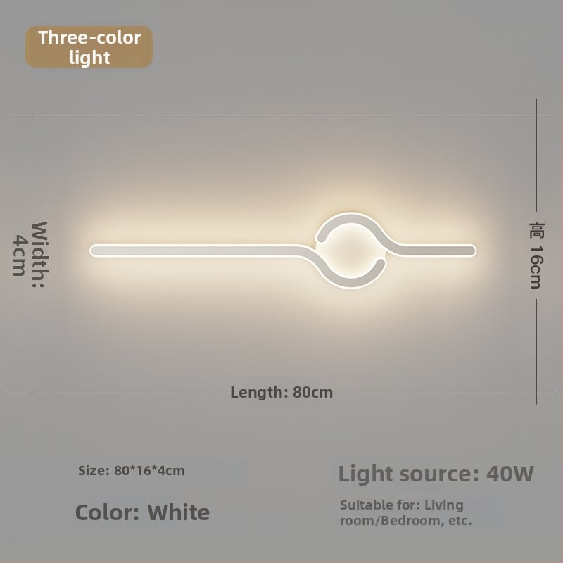 Lampa de perete minimalistă, cu aer discret de lux, pentru living și peretele de fundal, potrivită lângă televiziune, în hol și pe lângă scări; lumină caldă pentru dormitor lângă pat.