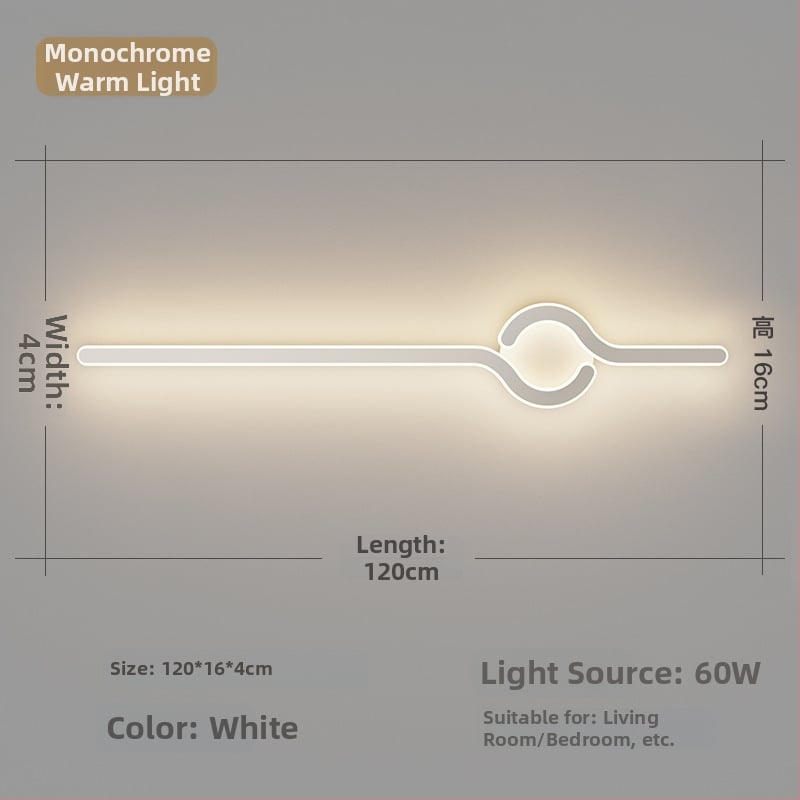Lampa de perete minimalistă, cu aer discret de lux, pentru living și peretele de fundal, potrivită lângă televiziune, în hol și pe lângă scări; lumină caldă pentru dormitor lângă pat.