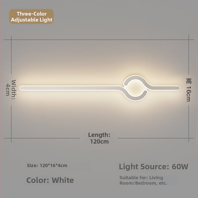 Lampa de perete minimalistă, cu aer discret de lux, pentru living și peretele de fundal, potrivită lângă televiziune, în hol și pe lângă scări; lumină caldă pentru dormitor lângă pat.