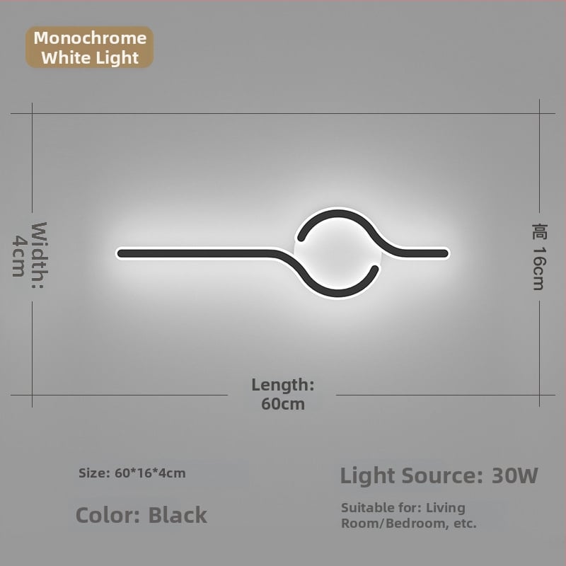 Lampa de perete minimalistă, cu aer discret de lux, pentru living și peretele de fundal, potrivită lângă televiziune, în hol și pe lângă scări; lumină caldă pentru dormitor lângă pat.