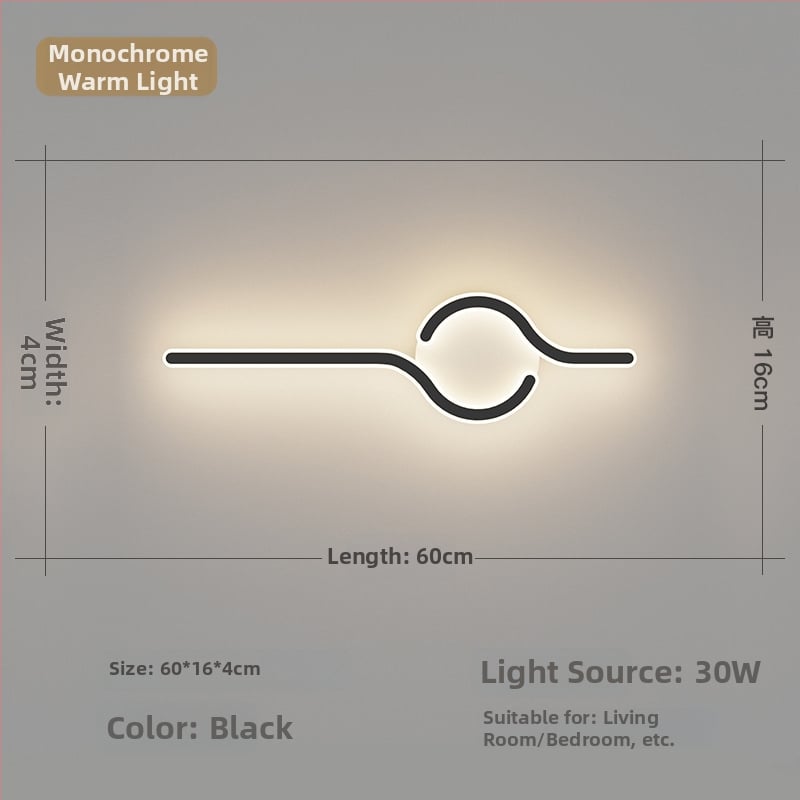 Lampa de perete minimalistă, cu aer discret de lux, pentru living și peretele de fundal, potrivită lângă televiziune, în hol și pe lângă scări; lumină caldă pentru dormitor lângă pat.