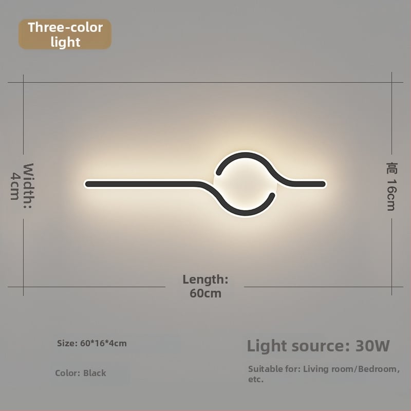 Lampa de perete minimalistă, cu aer discret de lux, pentru living și peretele de fundal, potrivită lângă televiziune, în hol și pe lângă scări; lumină caldă pentru dormitor lângă pat.