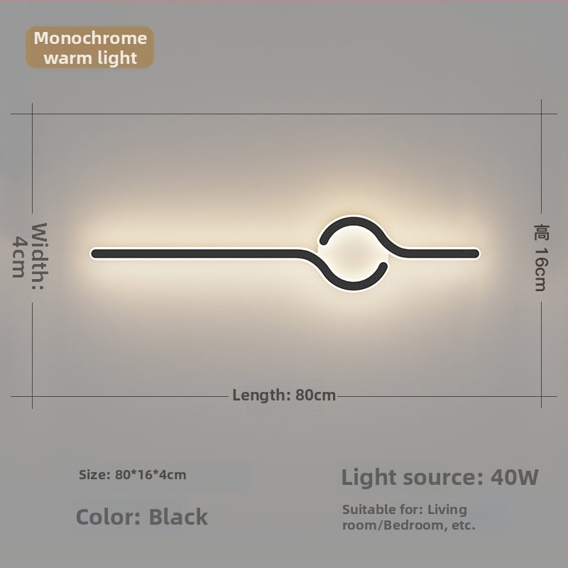 Lampa de perete minimalistă, cu aer discret de lux, pentru living și peretele de fundal, potrivită lângă televiziune, în hol și pe lângă scări; lumină caldă pentru dormitor lângă pat.