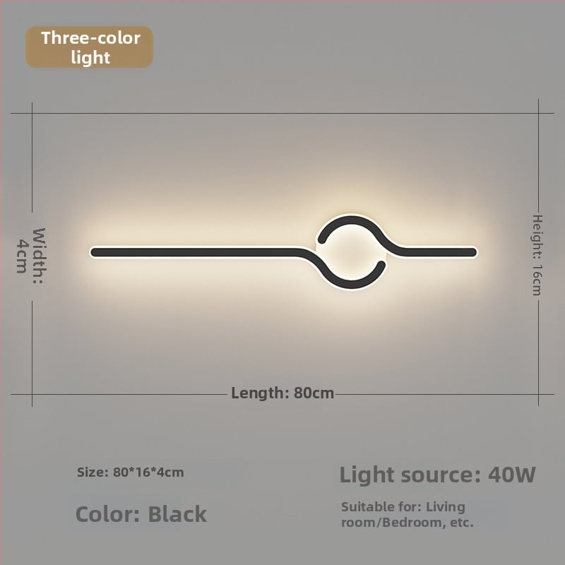 Lampa de perete minimalistă, cu aer discret de lux, pentru living și peretele de fundal, potrivită lângă televiziune, în hol și pe lângă scări; lumină caldă pentru dormitor lângă pat.