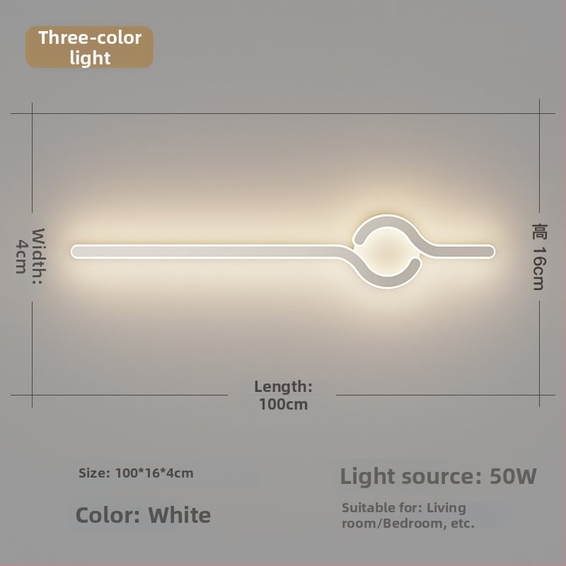 Lampa de perete minimalistă, cu aer discret de lux, pentru living și peretele de fundal, potrivită lângă televiziune, în hol și pe lângă scări; lumină caldă pentru dormitor lângă pat.