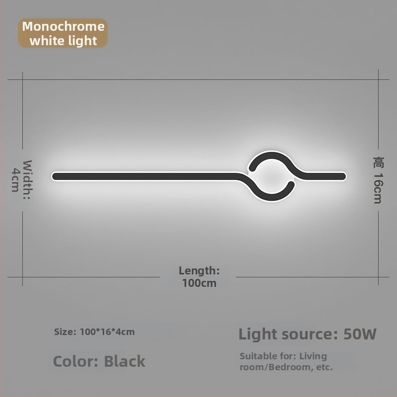 Lampa de perete minimalistă, cu aer discret de lux, pentru living și peretele de fundal, potrivită lângă televiziune, în hol și pe lângă scări; lumină caldă pentru dormitor lângă pat.