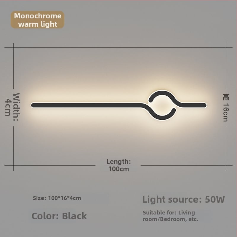 Lampa de perete minimalistă, cu aer discret de lux, pentru living și peretele de fundal, potrivită lângă televiziune, în hol și pe lângă scări; lumină caldă pentru dormitor lângă pat.