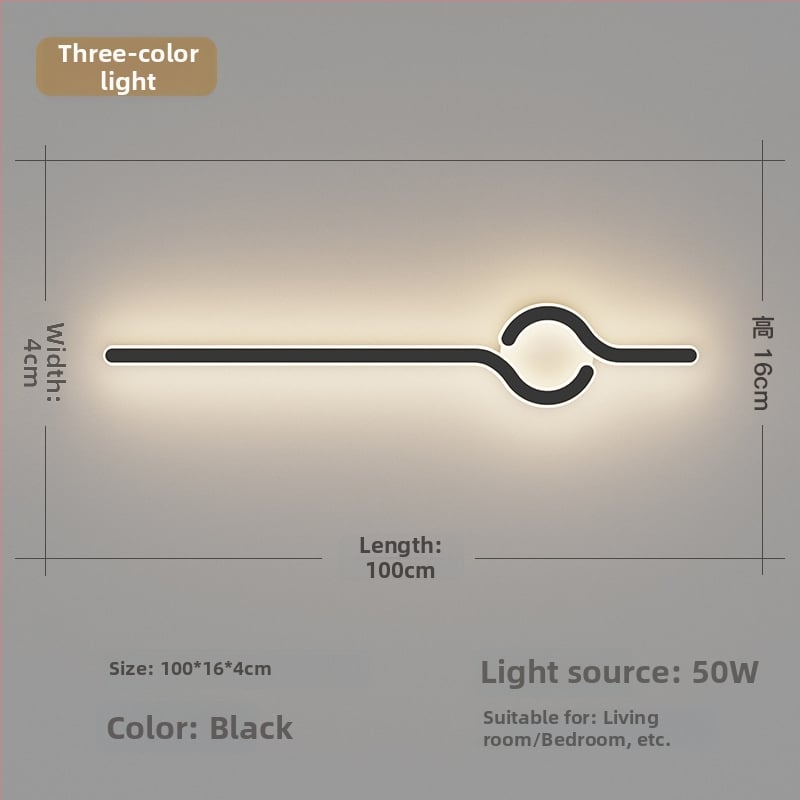 Lampa de perete minimalistă, cu aer discret de lux, pentru living și peretele de fundal, potrivită lângă televiziune, în hol și pe lângă scări; lumină caldă pentru dormitor lângă pat.