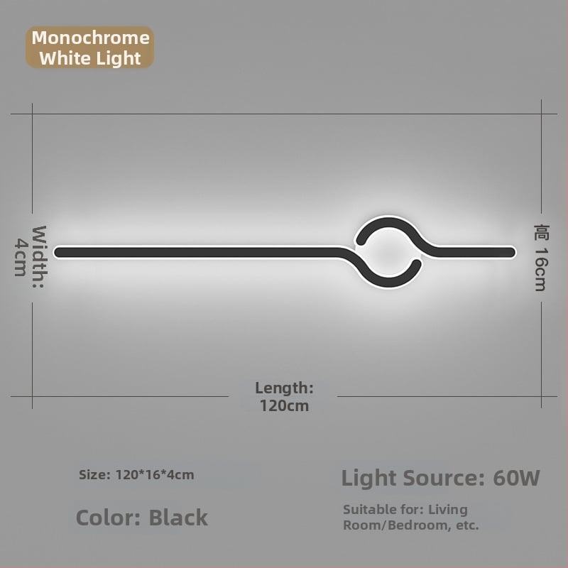 Lampa de perete minimalistă, cu aer discret de lux, pentru living și peretele de fundal, potrivită lângă televiziune, în hol și pe lângă scări; lumină caldă pentru dormitor lângă pat.