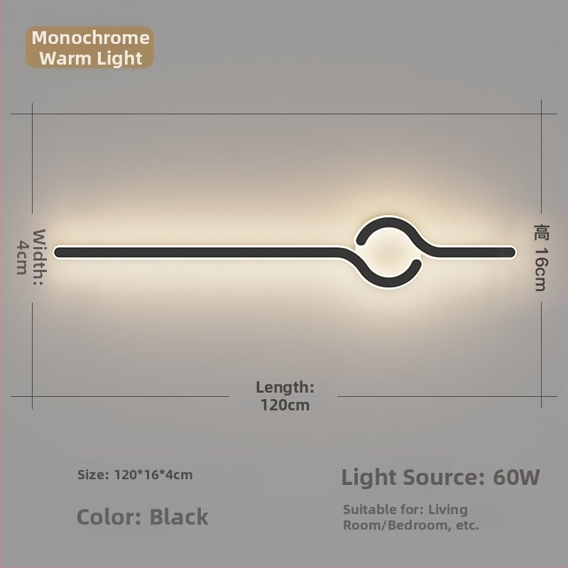 Lampa de perete minimalistă, cu aer discret de lux, pentru living și peretele de fundal, potrivită lângă televiziune, în hol și pe lângă scări; lumină caldă pentru dormitor lângă pat.
