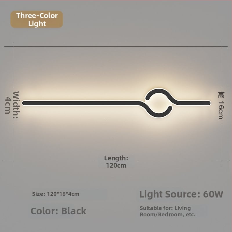 Lampa de perete minimalistă, cu aer discret de lux, pentru living și peretele de fundal, potrivită lângă televiziune, în hol și pe lângă scări; lumină caldă pentru dormitor lângă pat.