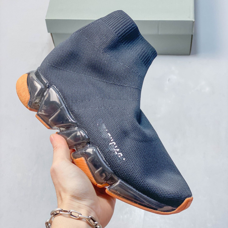 Pantofi tip șosetă cu pernă de aer, panou superior tricot elastic, talpă groasă, slip-on unisex, pantofi sport casual