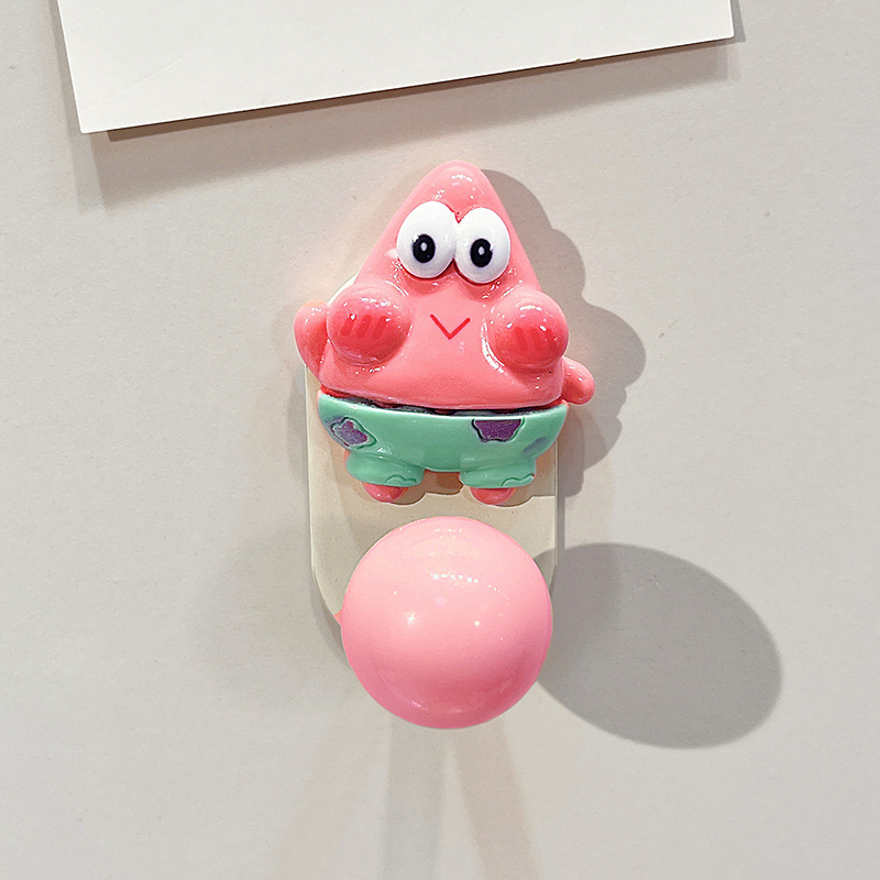 Mágneses, fúrás nélküli ajtóakasztó, műanyag egyetlen kampó bejárati ajtóhoz, SpongeBob dekoráció, hűtőmágnes