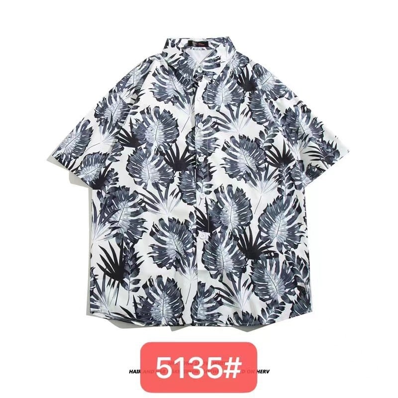 Muška havajska košulja kratkih rukava od ice silk, ljeto, cvjetni print, širok kroj