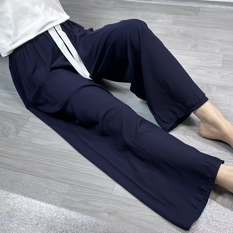 Ženske široke hlače za ljeto od pamuk-svilene smjese, udoban kroj, 3/4 duljine, visoki struk, plus size, za kućnu upotrebu ili nošenje vani