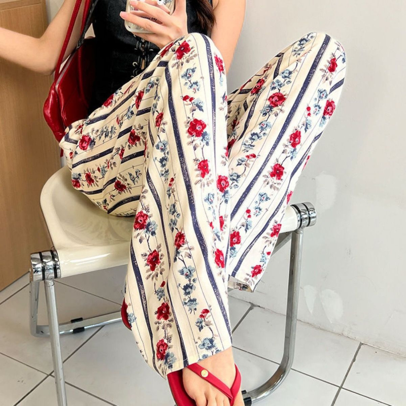 Ženske široke hlače za ljeto od pamuk-svilene smjese, udoban kroj, 3/4 duljine, visoki struk, plus size, za kućnu upotrebu ili nošenje vani
