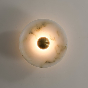 Lampa de perete cu disc din marmură naturală, pentru dormitor și sufragerie – iluminat ambiental minimalist modern