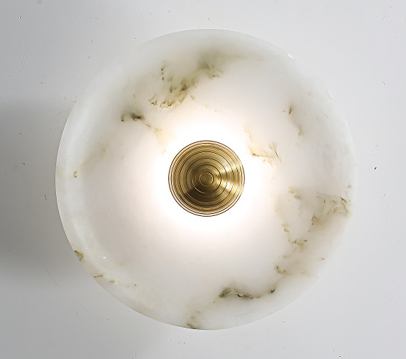 Lampa de perete cu disc din marmură naturală, pentru dormitor și sufragerie – iluminat ambiental minimalist modern