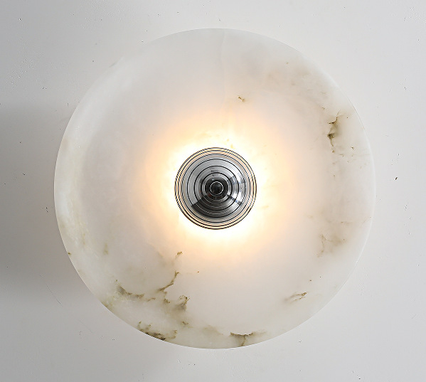 Lampa de perete cu disc din marmură naturală, pentru dormitor și sufragerie – iluminat ambiental minimalist modern
