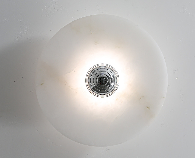 Lampa de perete cu disc din marmură naturală, pentru dormitor și sufragerie – iluminat ambiental minimalist modern