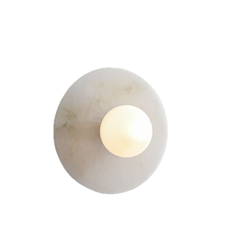 Lampa de perete cu disc din marmură naturală, pentru dormitor și sufragerie – iluminat ambiental minimalist modern