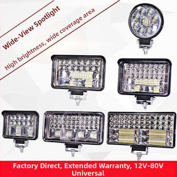 Alumínium házú LED-reflektor járművekhez – univerzális 12-80V, autókra, teherautókra, ásógépekre, mezőgazdasági járművekre és targoncákra