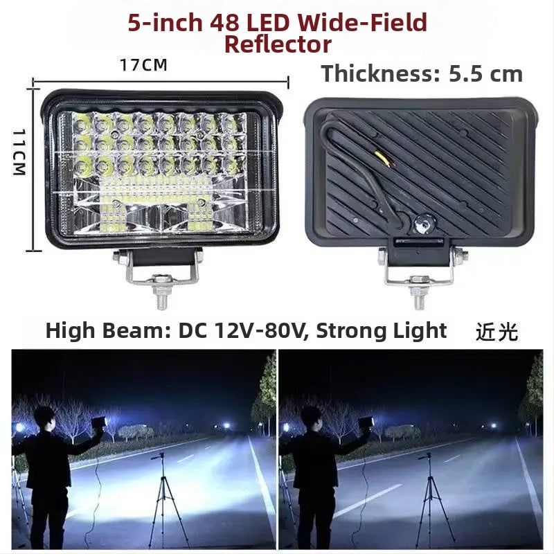 Alumínium házú LED-reflektor járművekhez – univerzális 12-80V, autókra, teherautókra, ásógépekre, mezőgazdasági járművekre és targoncákra