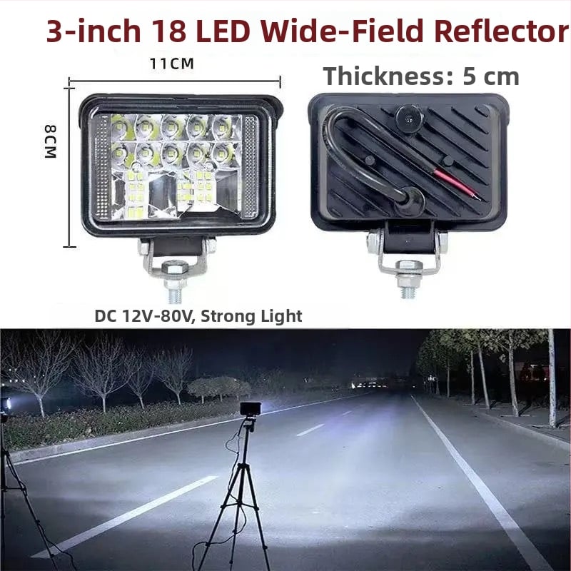 Alumínium házú LED-reflektor járművekhez – univerzális 12-80V, autókra, teherautókra, ásógépekre, mezőgazdasági járművekre és targoncákra