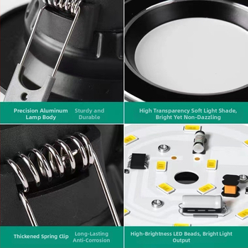 Ενσωματωμένο LED downlight οροφής σαλονιού, σχέδιο cat-eye, τρεις χρώσεις, μοντέρνο μινιμαλιστικό στυλ, 5W