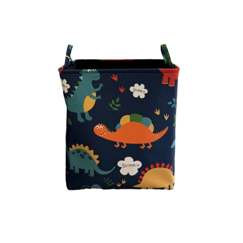 Dinoszaurusz mintás textil játék tárolókosár készlet, 3 darabos, háromrétegű ruházati szervezőkosár és ruhaszennyes kosár