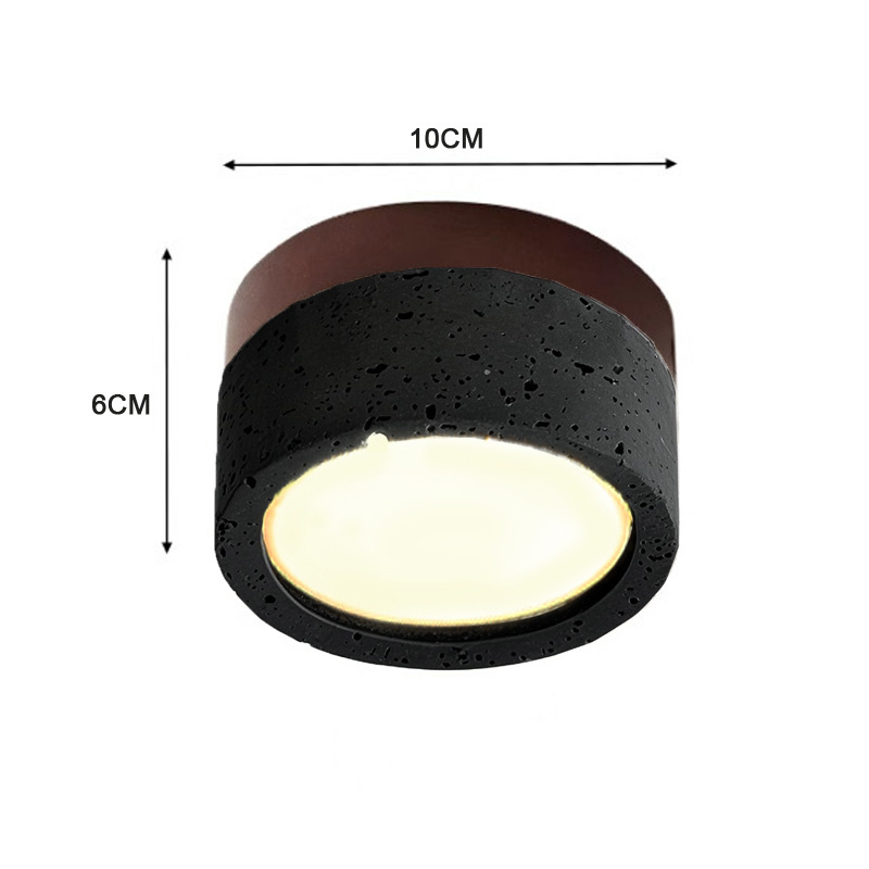 Νέο ultra-λεπτό επιφανειακό downlight σε στυλ Wabi-Sabi για ρετρό υπνοδωμάτιο και σαλόνι, φινίρισμα κίτρινο τραβερτίνης