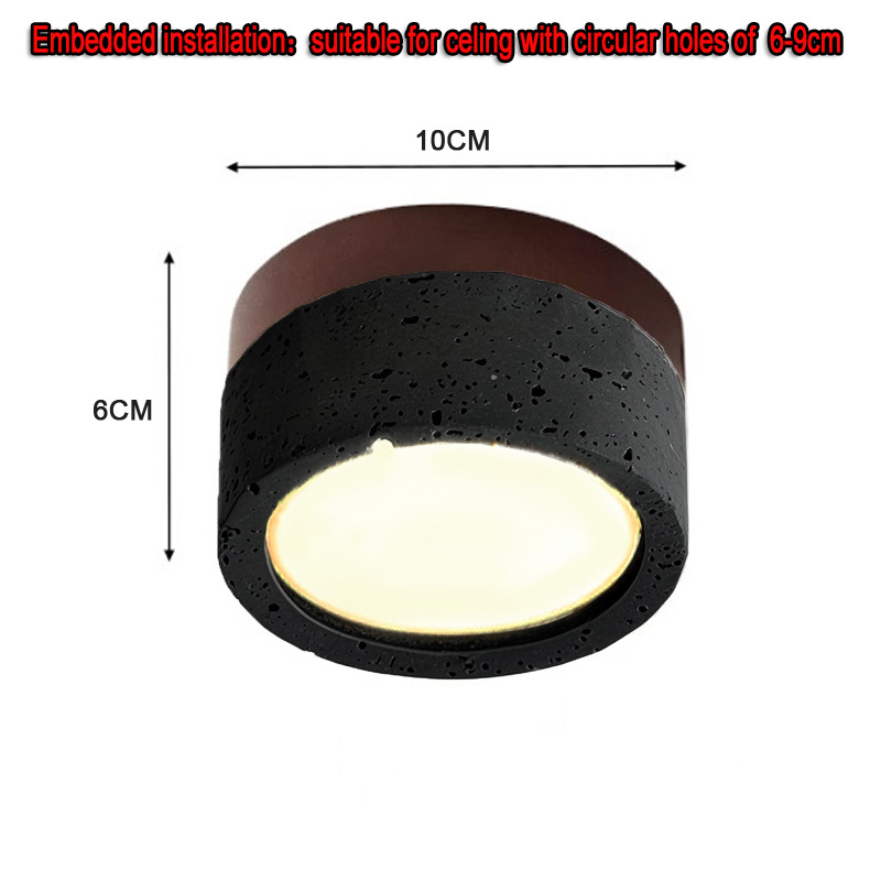 Νέο ultra-λεπτό επιφανειακό downlight σε στυλ Wabi-Sabi για ρετρό υπνοδωμάτιο και σαλόνι, φινίρισμα κίτρινο τραβερτίνης