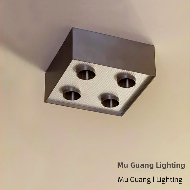 Баухаус вдъхновена ретро LED повърхностно монтирана downlight, квадратна таванна лампа за хол и спалня, алуминиево тяло, акрилен дифузьор, 220V, CRI≥95
