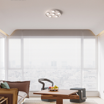 Υπερ-λεπτό LED κυκλικό οροφής downlight, αντιθαμπό, με τρεις κεφαλές, μοντέρνος μινιμαλιστικός σχεδιασμός, επιφανειακή εγκατάσταση, κατάλληλο για υπνοδωμάτιο και σαλονι, χωρίς κεντρικό φως