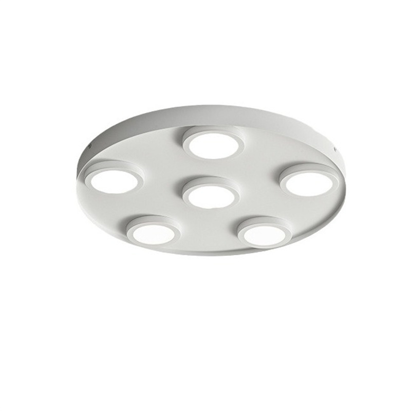 Υπερ-λεπτό LED κυκλικό οροφής downlight, αντιθαμπό, με τρεις κεφαλές, μοντέρνος μινιμαλιστικός σχεδιασμός, επιφανειακή εγκατάσταση, κατάλληλο για υπνοδωμάτιο και σαλονι, χωρίς κεντρικό φως